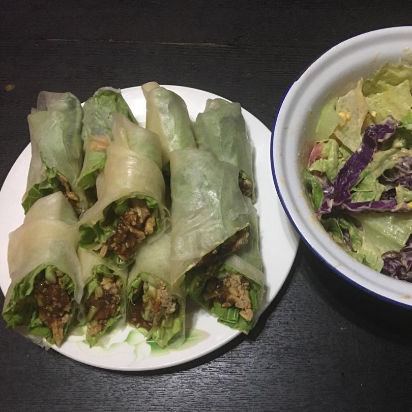 吃不胖的生菜鸡丝卷