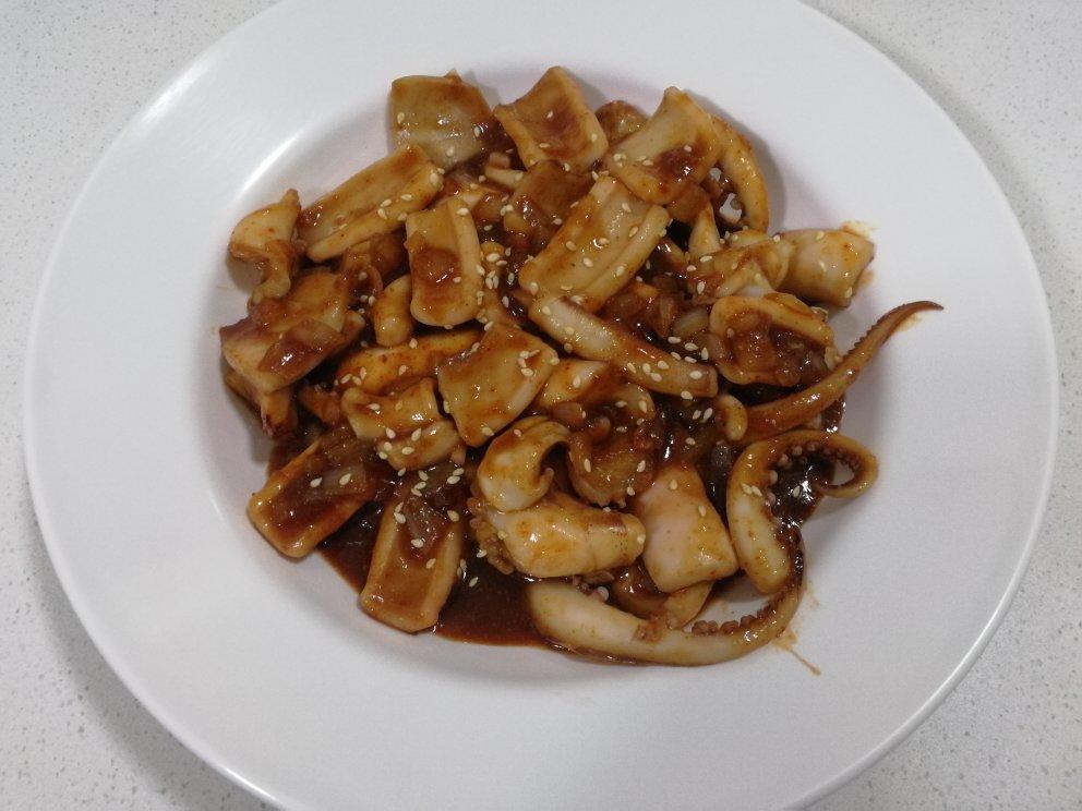 快手版铁板鱿鱼，酱爆鱿鱼，太美味了