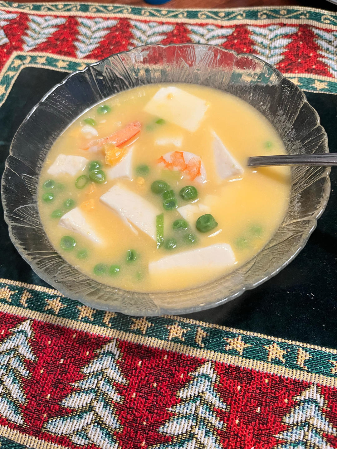 咸蛋黄虾仁烩豆腐