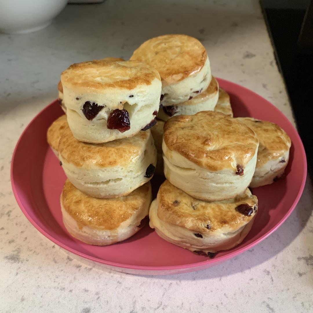 【司康控】无泡打粉的蔓越莓司康