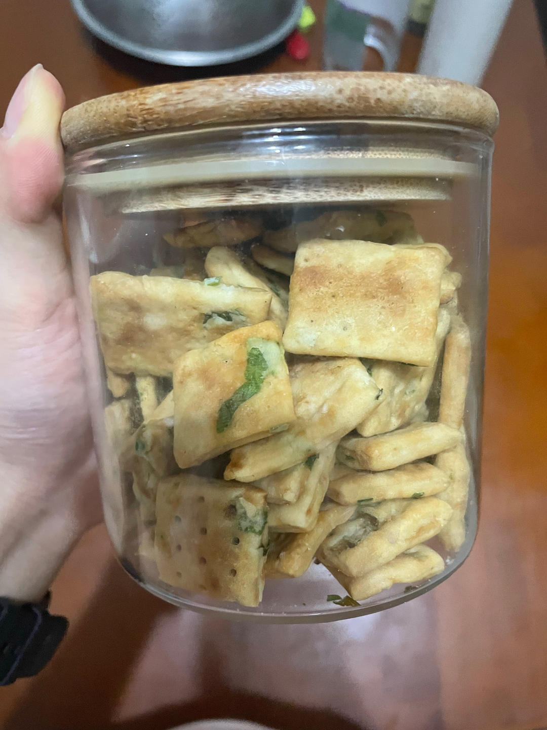 无糖版的香葱小苏打饼干
