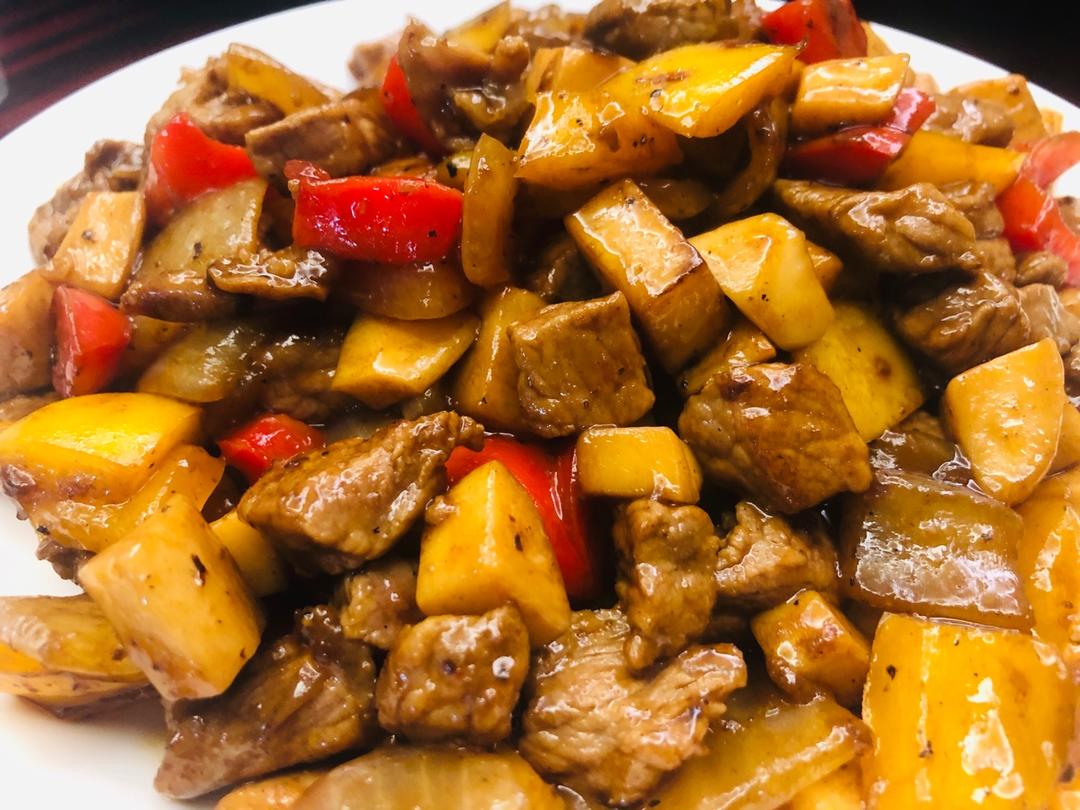 杏鲍菇黑胡椒牛肉粒