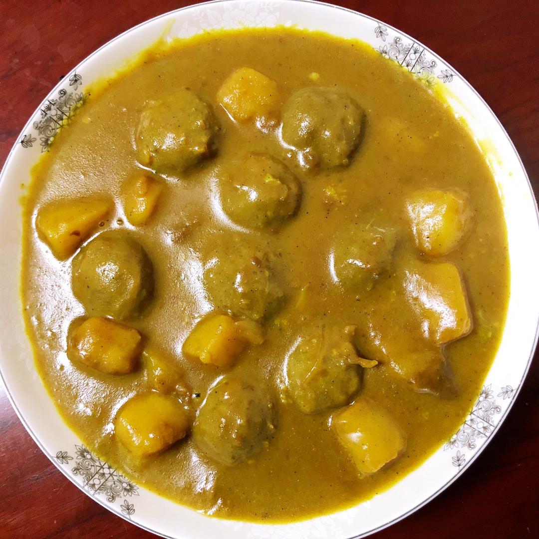 利利9139做的咖喱牛肉丸