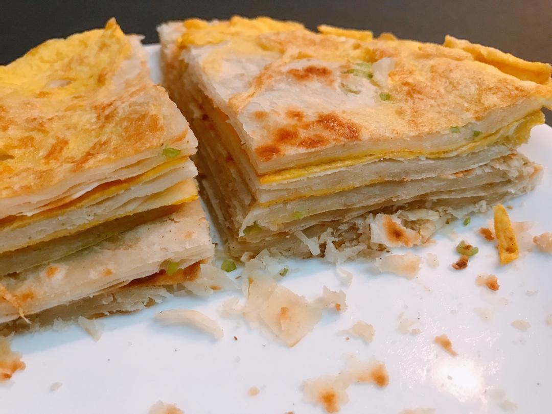 香酥千层饼，葱油饼，酥掉渣了