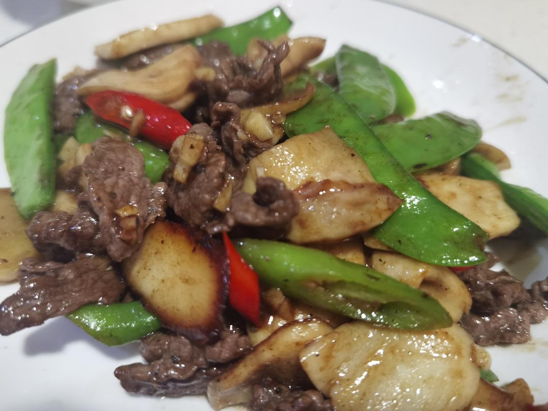 黑椒汁杏鲍菇炒牛肉