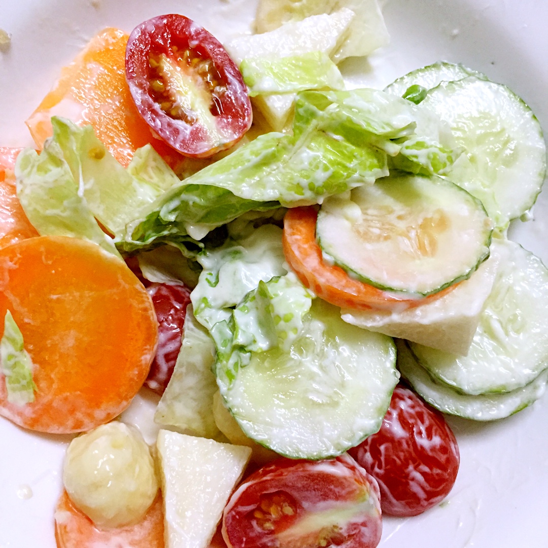 健康蔬菜水果沙拉 Healthy Veggie Fruit Salad with Pasta