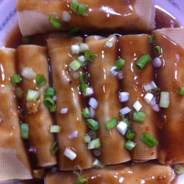 深秋26做的千张蒸肉卷