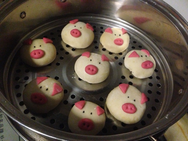 可爱的小猪豆沙包