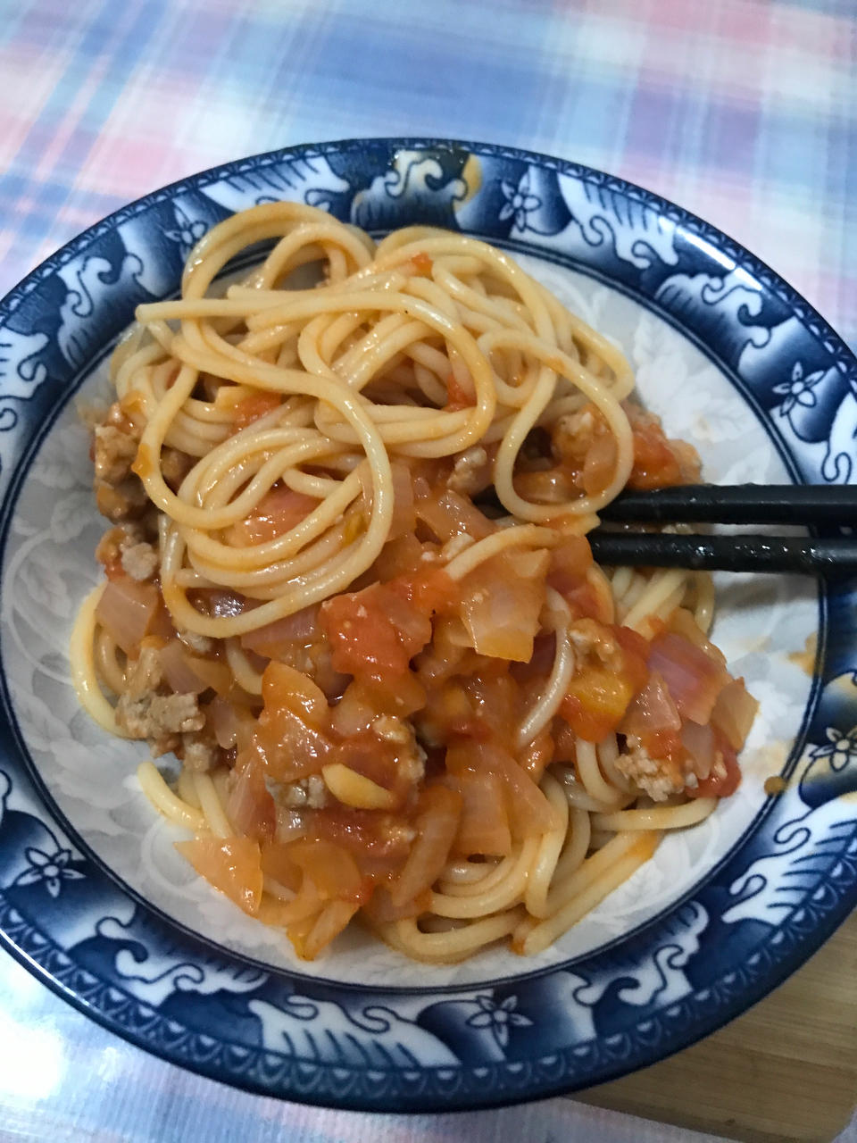 （完胜必胜客的）番茄肉酱意大利面～