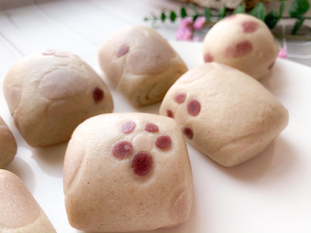 一次发酵荞麦馒头刀切馒头春日花朵