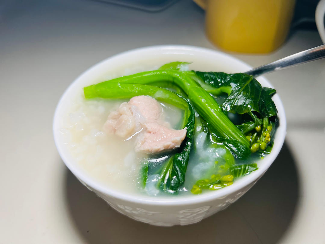 青菜瘦肉粥