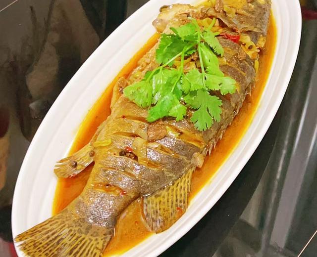 紫苏木姜子烧虎斑鳜鱼的做法