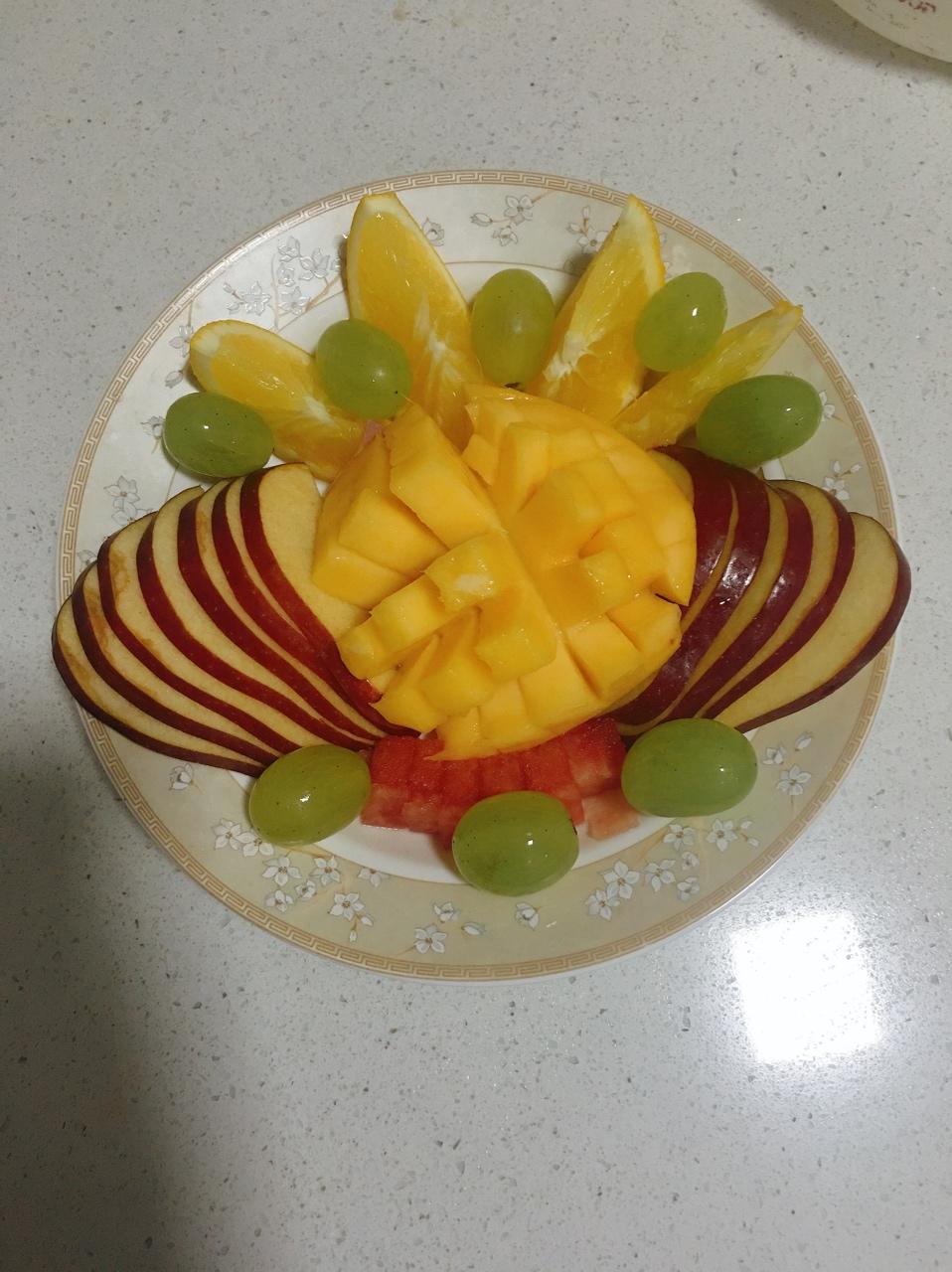 上帝眷顾kally做的粉彩果盘