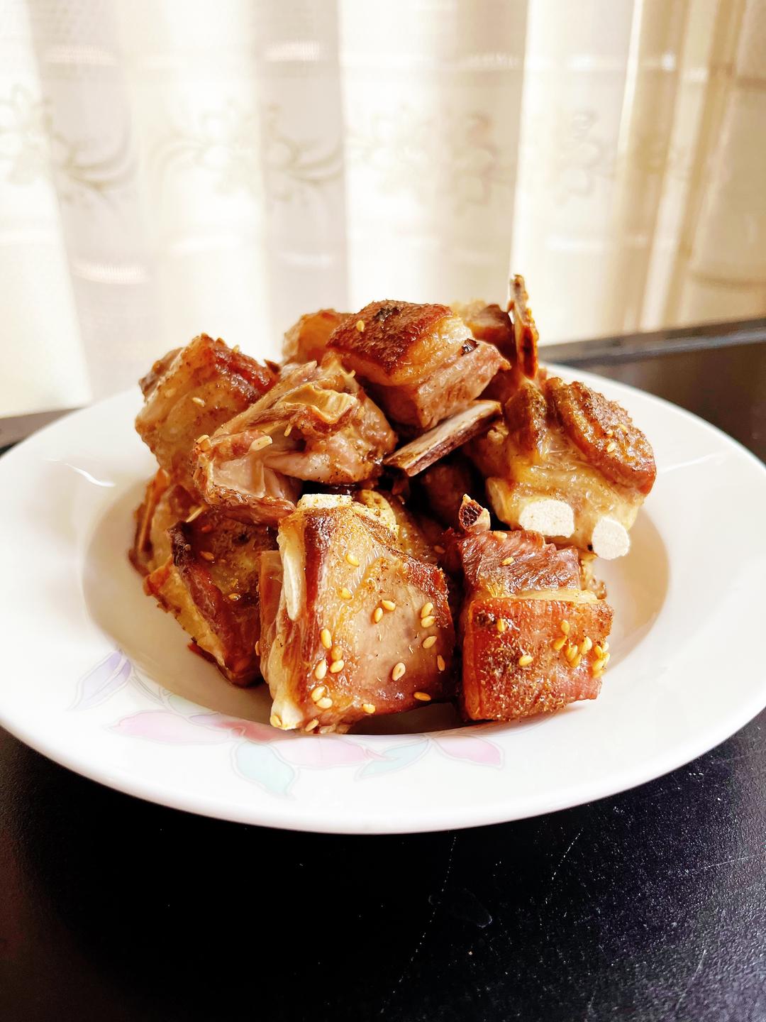 孜然芝麻羊排（低温慢煮）的做法