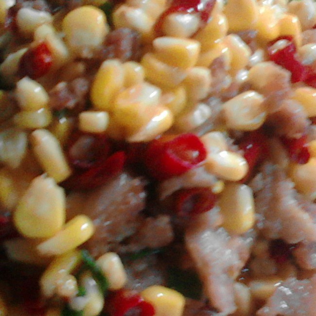 玉米粒炒肉末