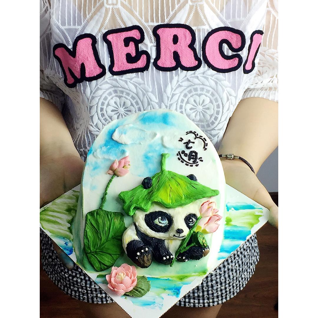 淡奶油浮雕彩绘蛋糕