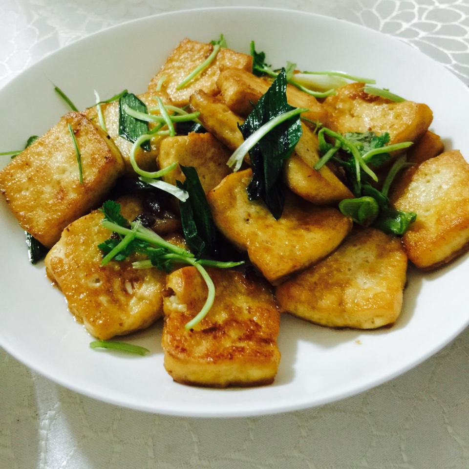 香煎豆腐--家常豆腐