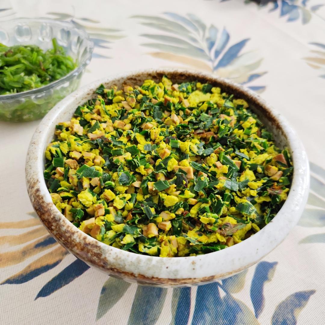 懒人食谱——虾米豆干韭菜炒蛋