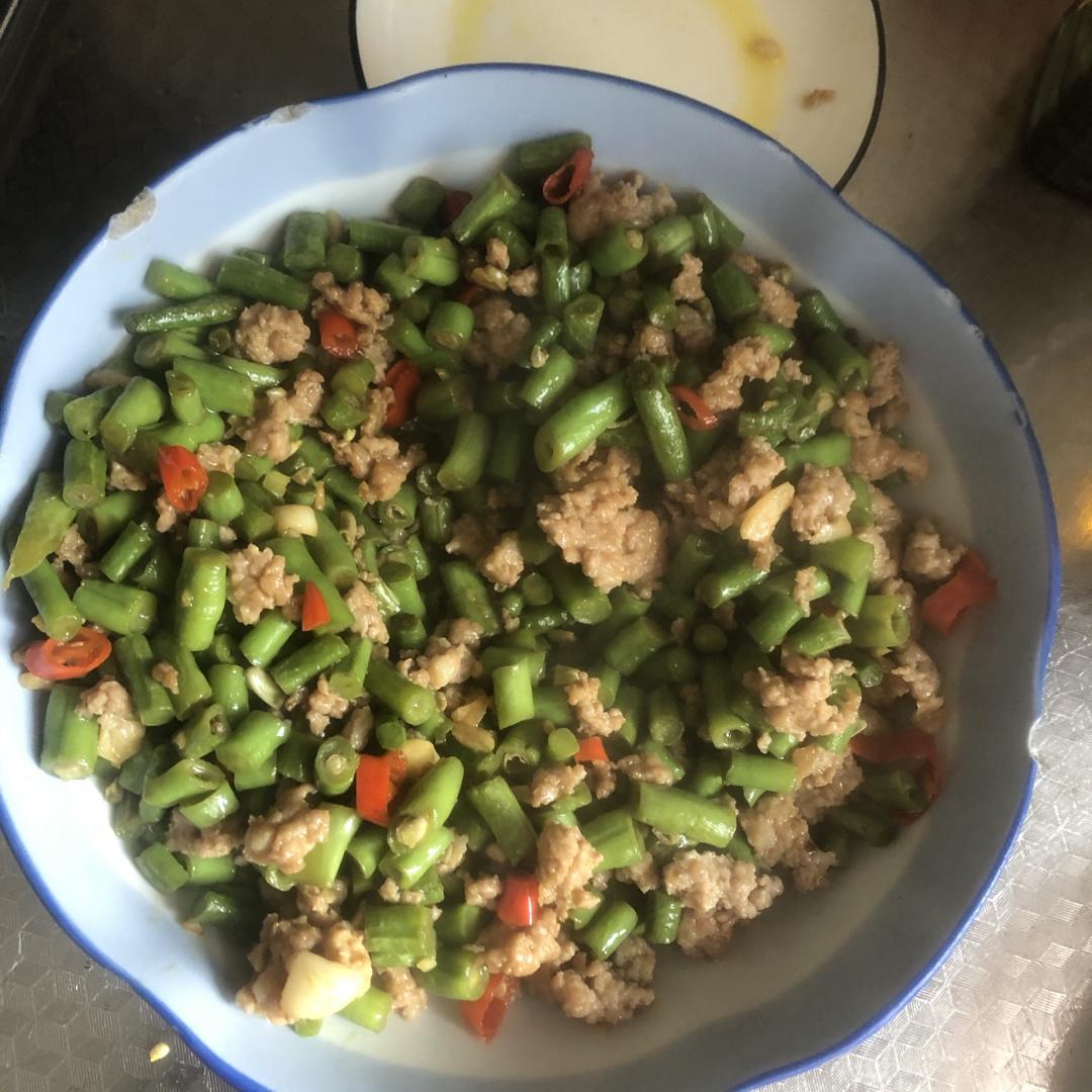 超简单的家常下饭菜猪肉末辣炒豆角