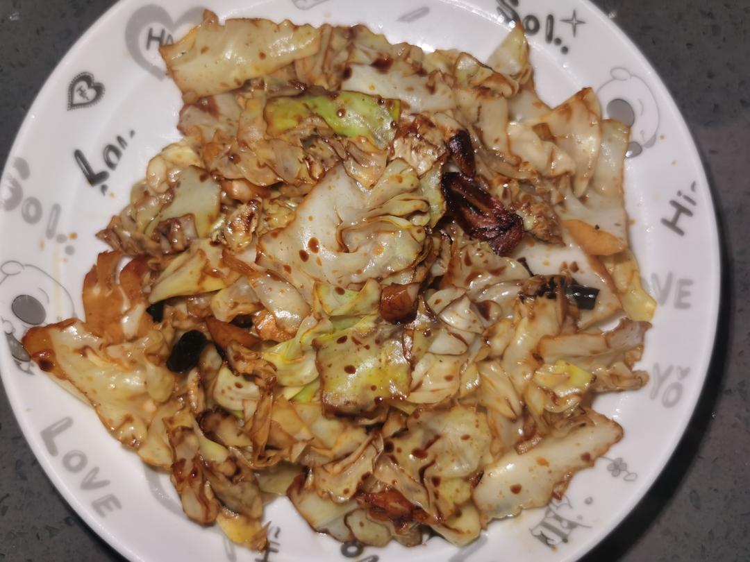 炒菜：酱辣爆包菜