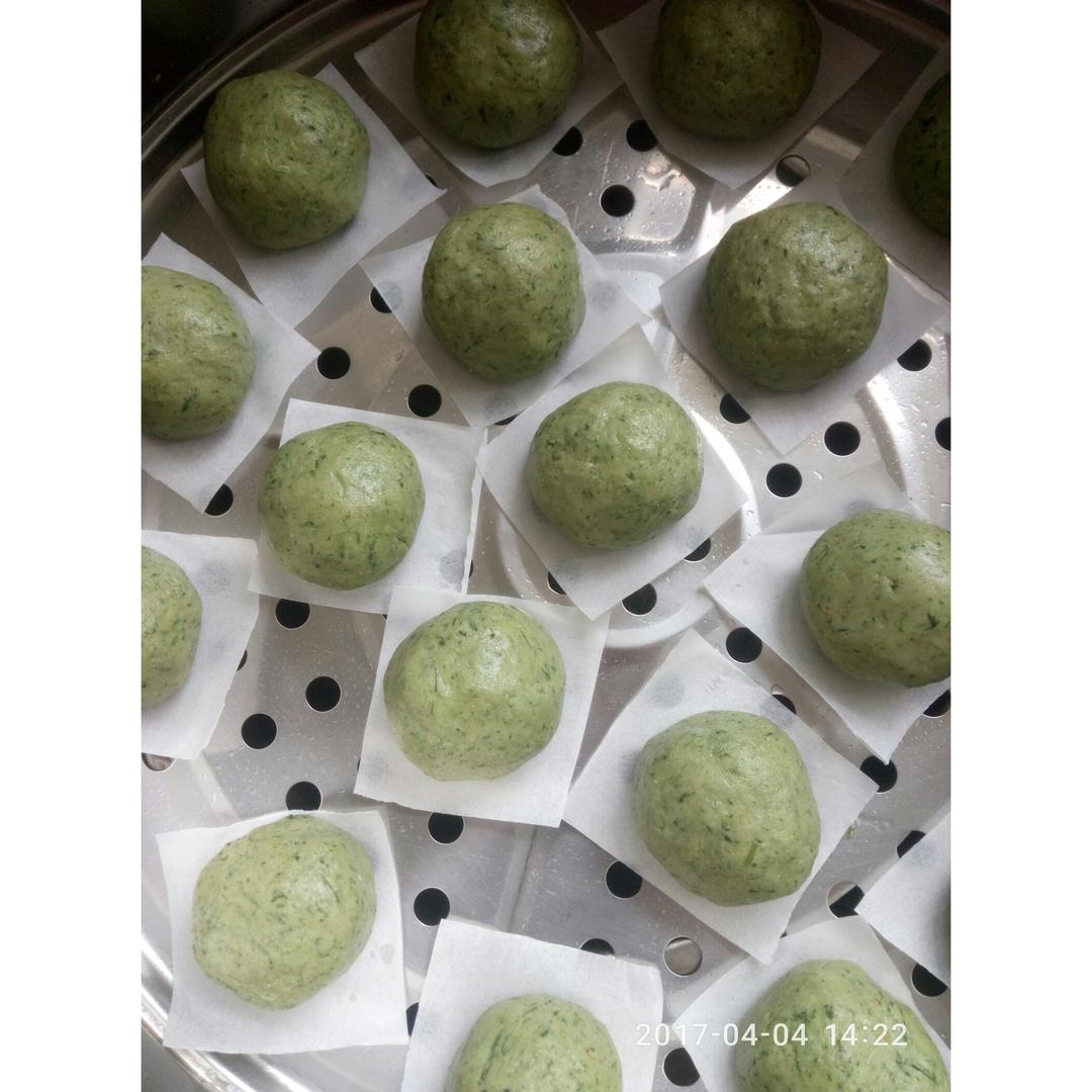 网红青团～～咸蛋黄肉松青团