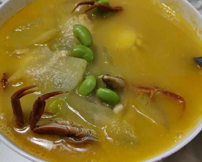 螃蟹毛豆冬瓜汤的做法