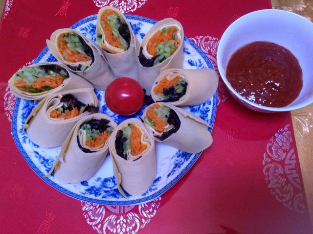 艺小p做的干豆腐蔬菜卷