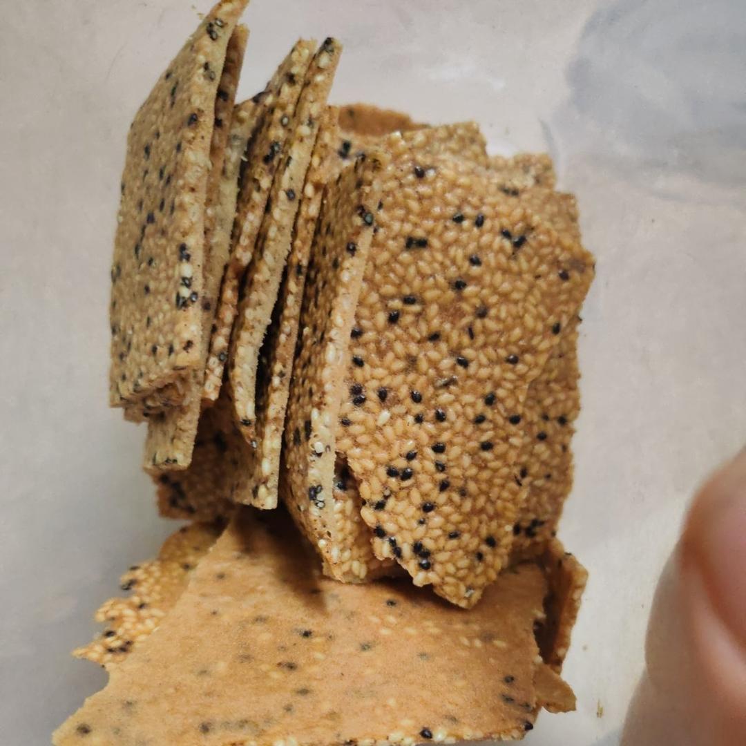 芝麻薄脆饼干，一步操作，超级简单