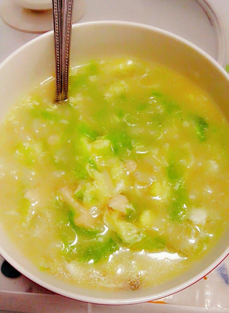 青菜鸡蛋疙瘩汤