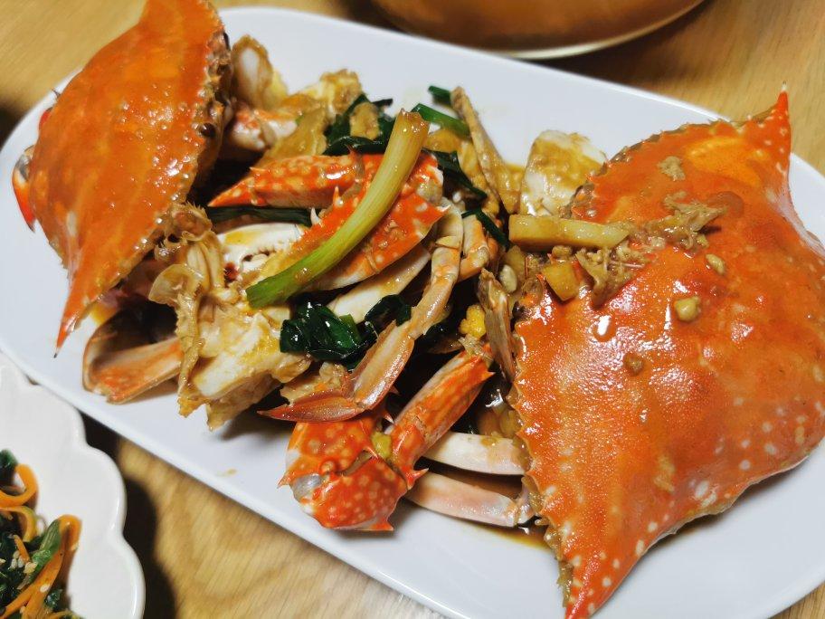 姜葱炒梭子蟹