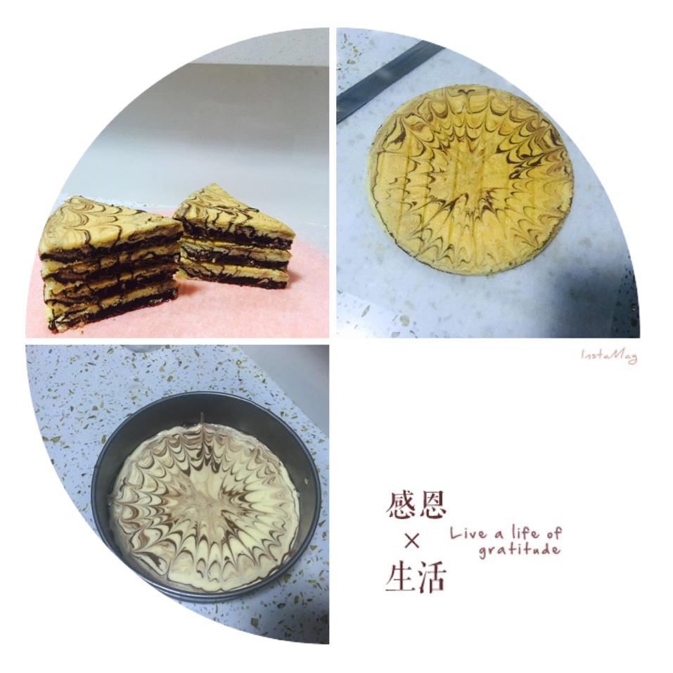 双色拉花戚风蛋糕