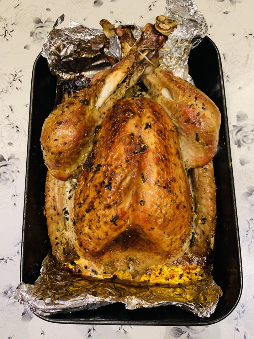 节日烤火鸡简单无压力版（附肉汁菜谱及自创剩肉解决方式）
