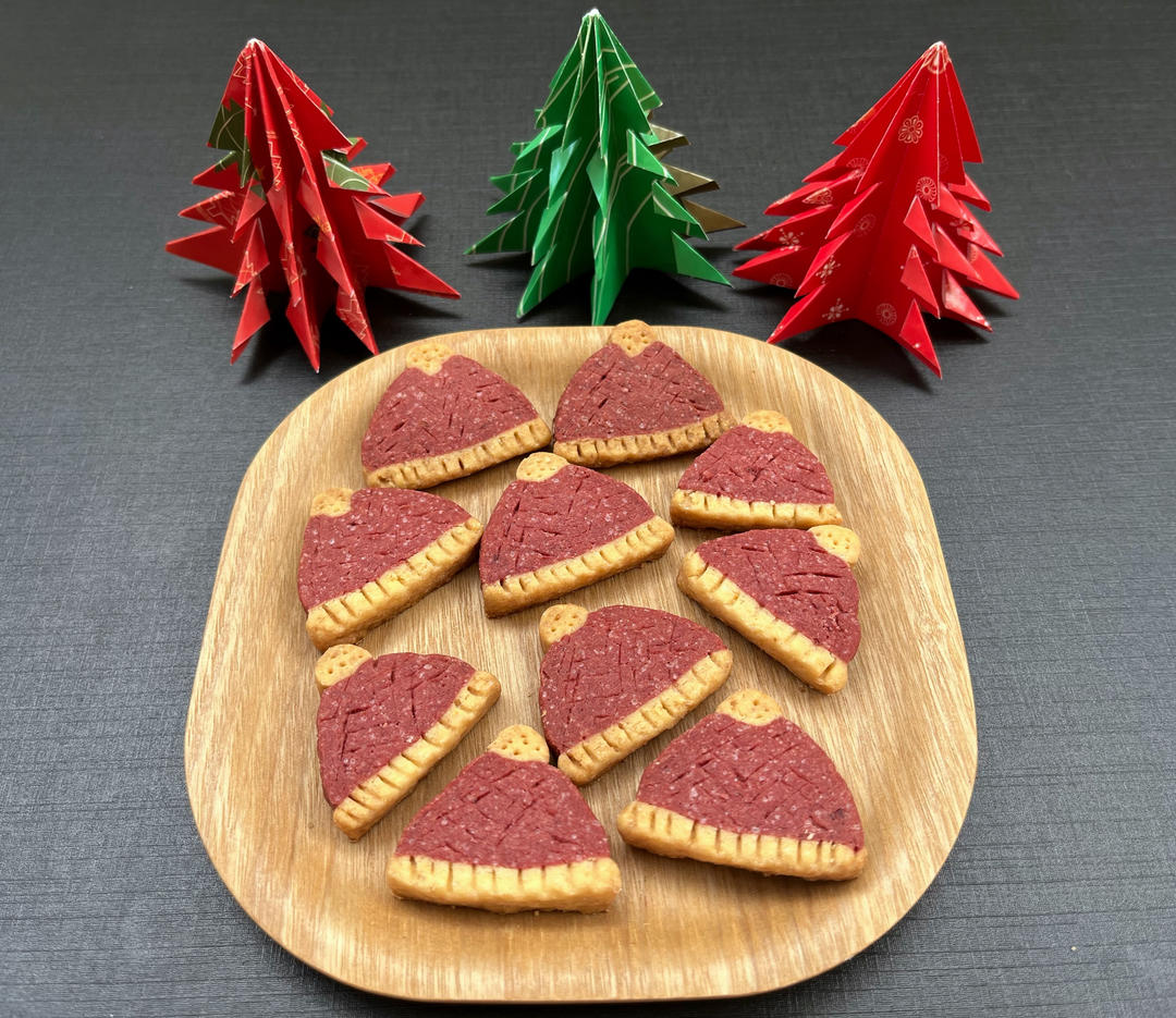 🎄无需模具|不用打发的圣诞帽曲奇饼干