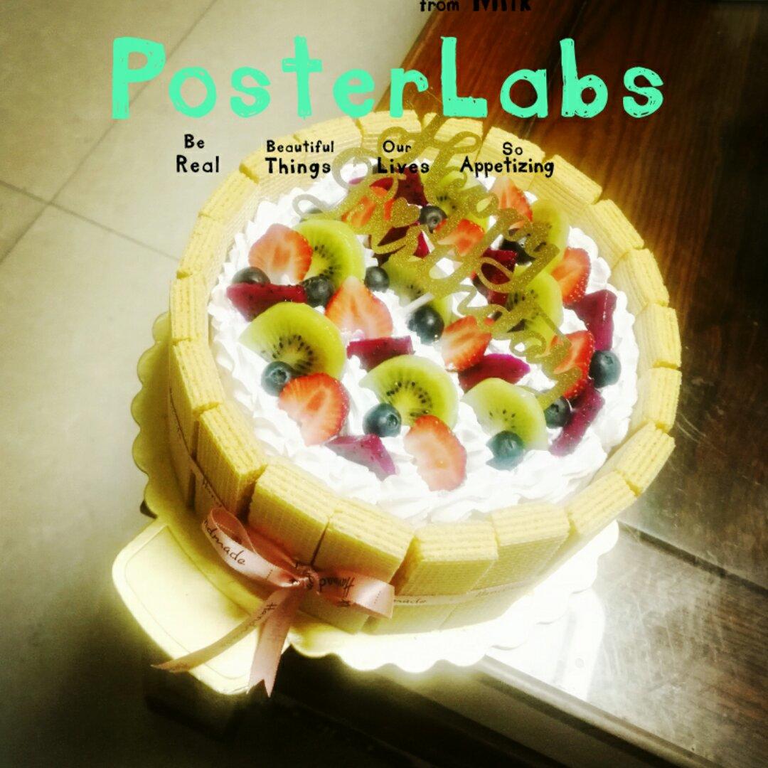 生日蛋糕教程【威化饼干围边】