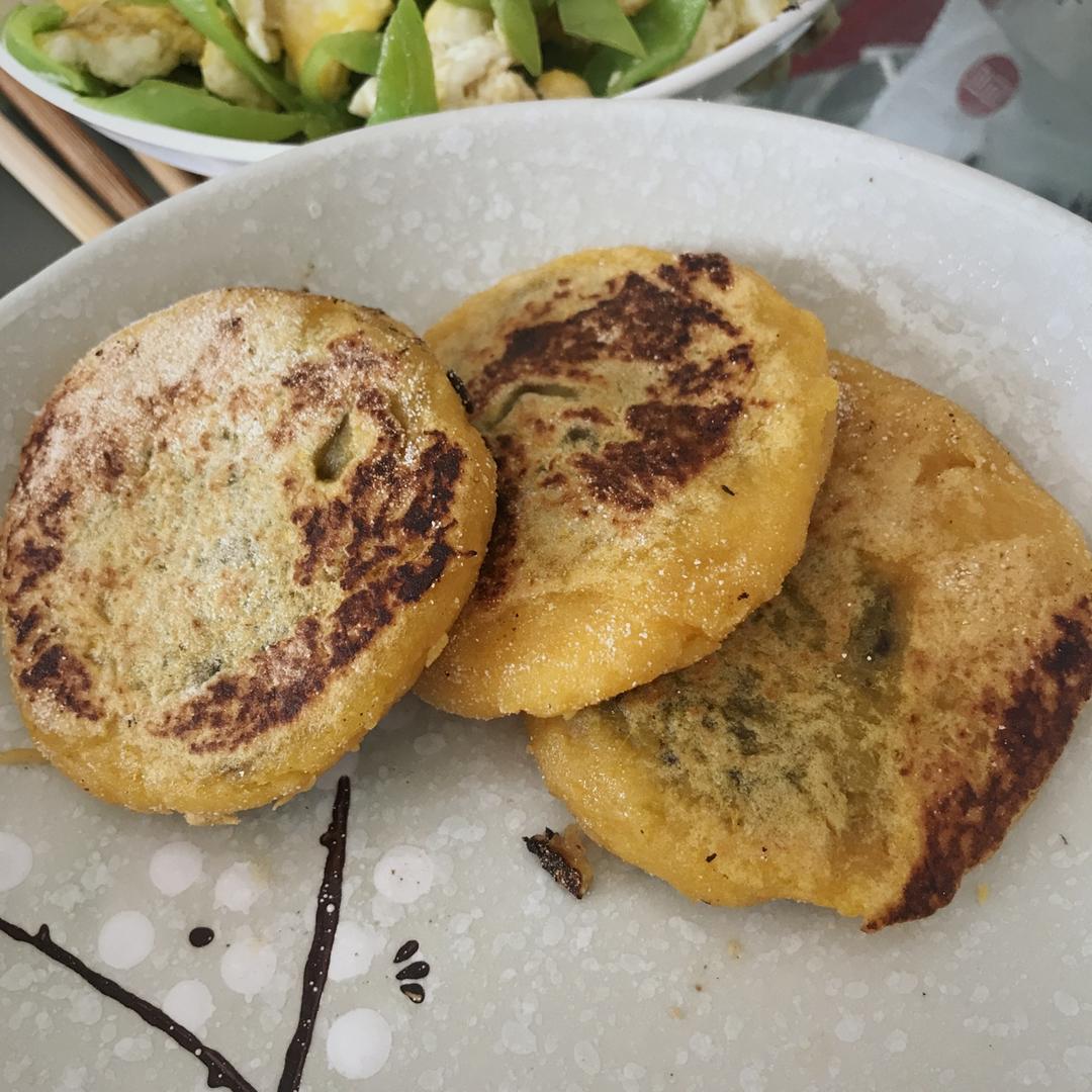 豆沙南瓜糯米饼(外酥里嫩)