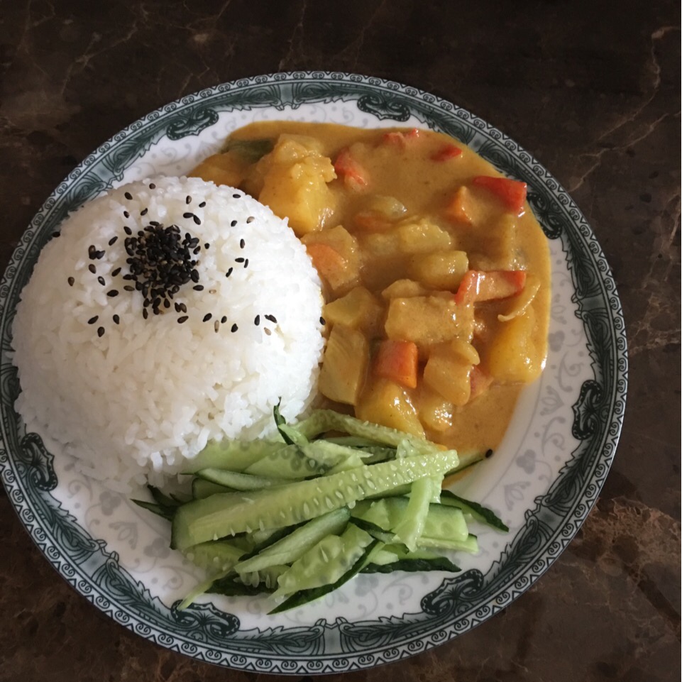 in琳做的素咖喱饭