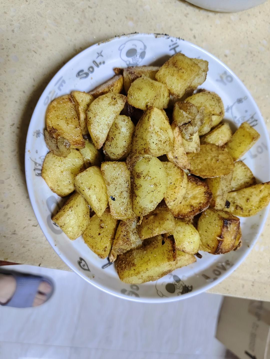 超级简单的香辣孜然煎土豆块