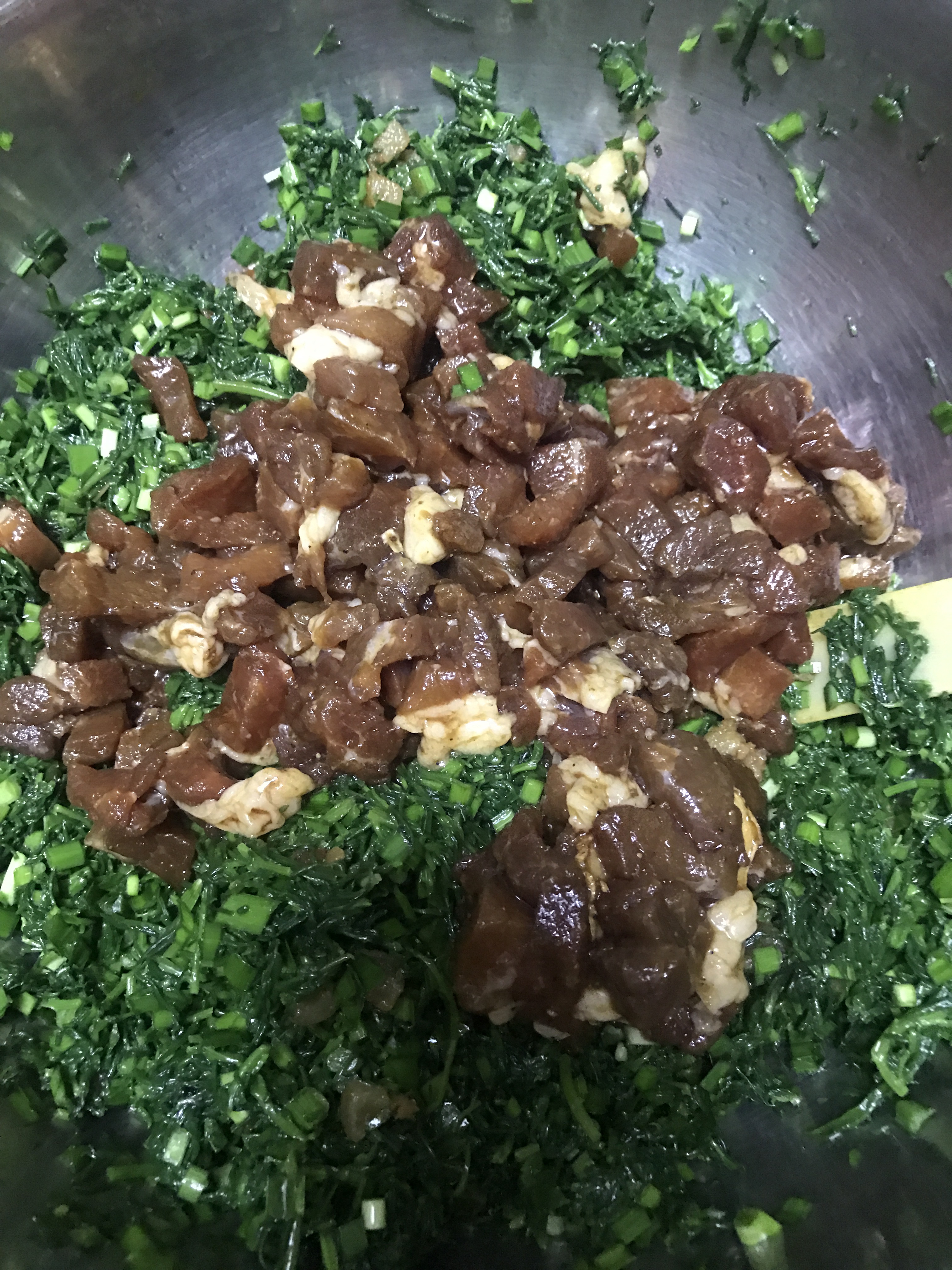 碱蓬韭菜肉丁水饺的做法 步骤4