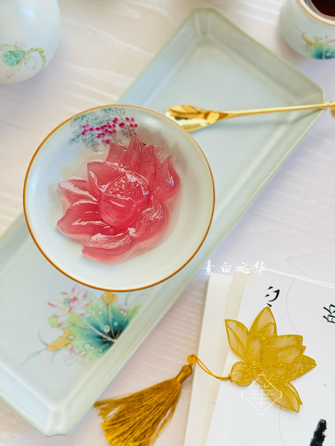 石斛鲜花水晶冻 素食