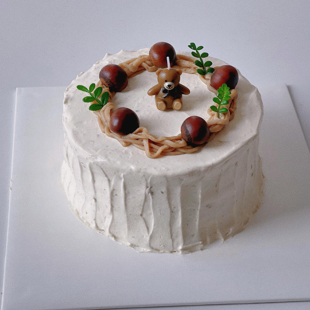 奶油栗子可可漩涡蛋糕