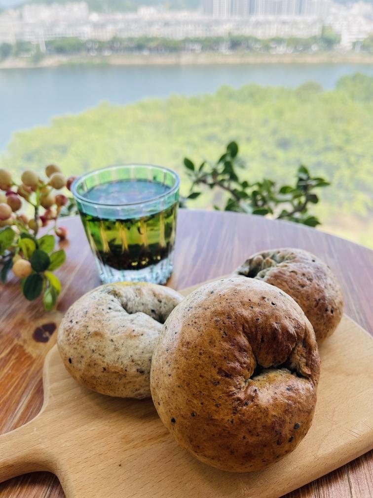 双重黑芝麻贝果🥯低油低糖巨好吃㊙️详细教程