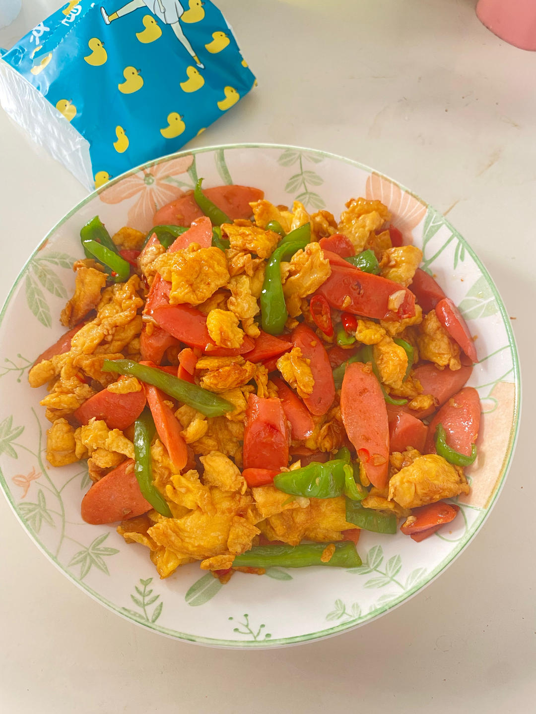 青椒火腿炒鸡蛋