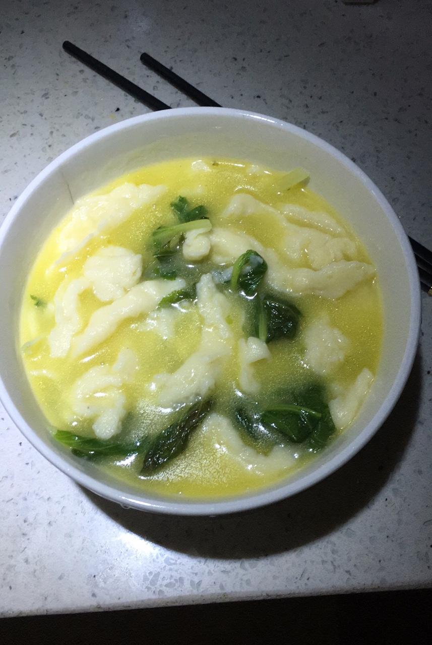 青菜鸡蛋面疙瘩汤