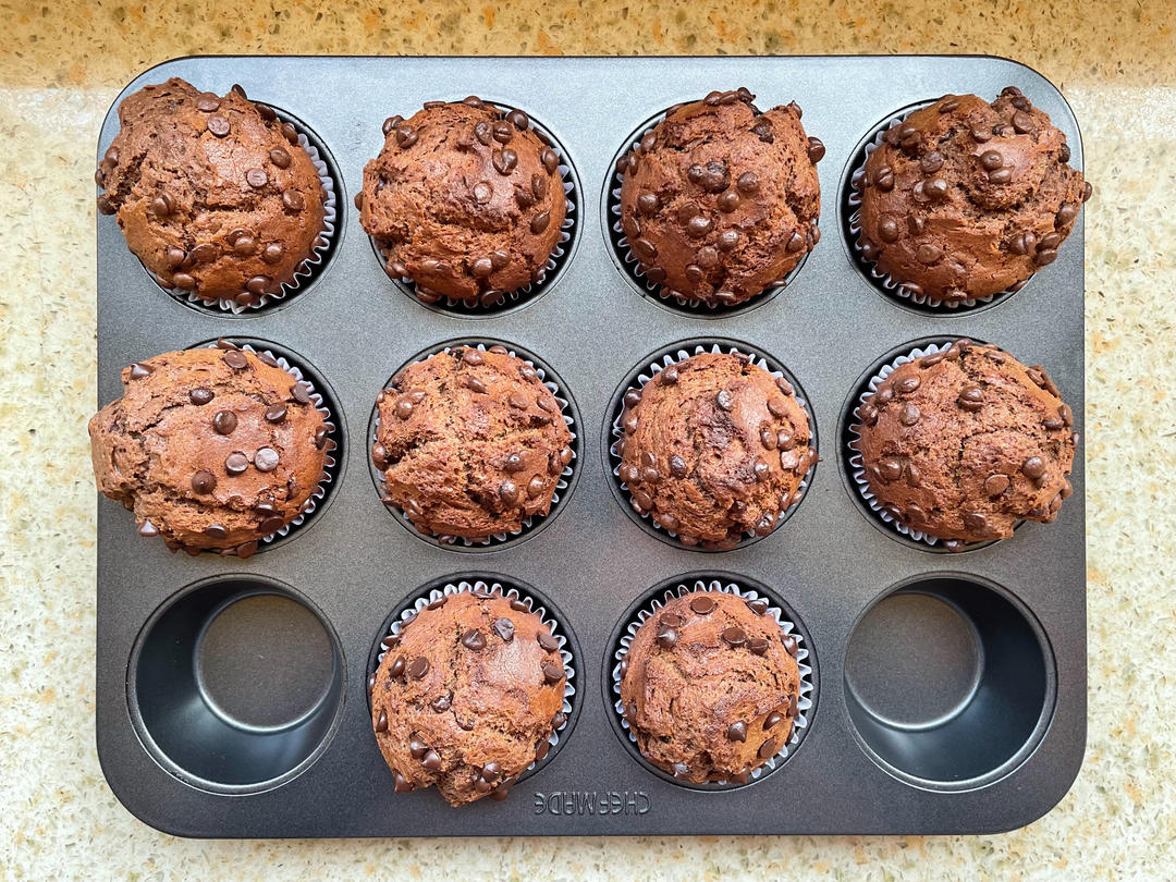 蘑菇头零失败｜巧克力麦芬蛋糕