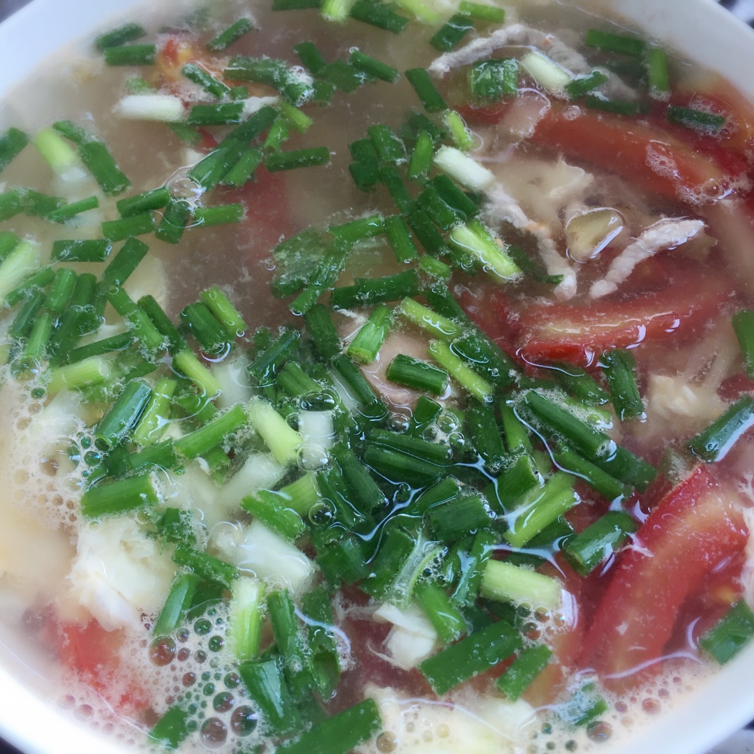 青菜榨菜肉丝汤