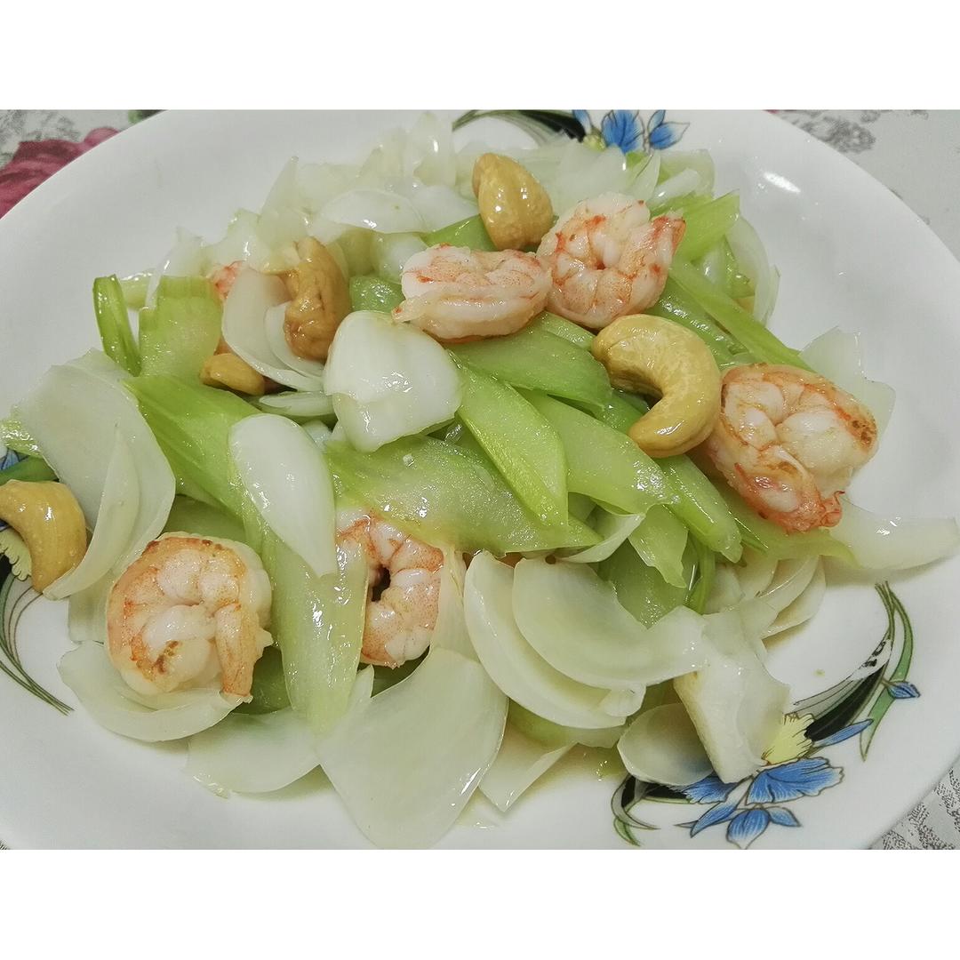 西芹百合爆虾球