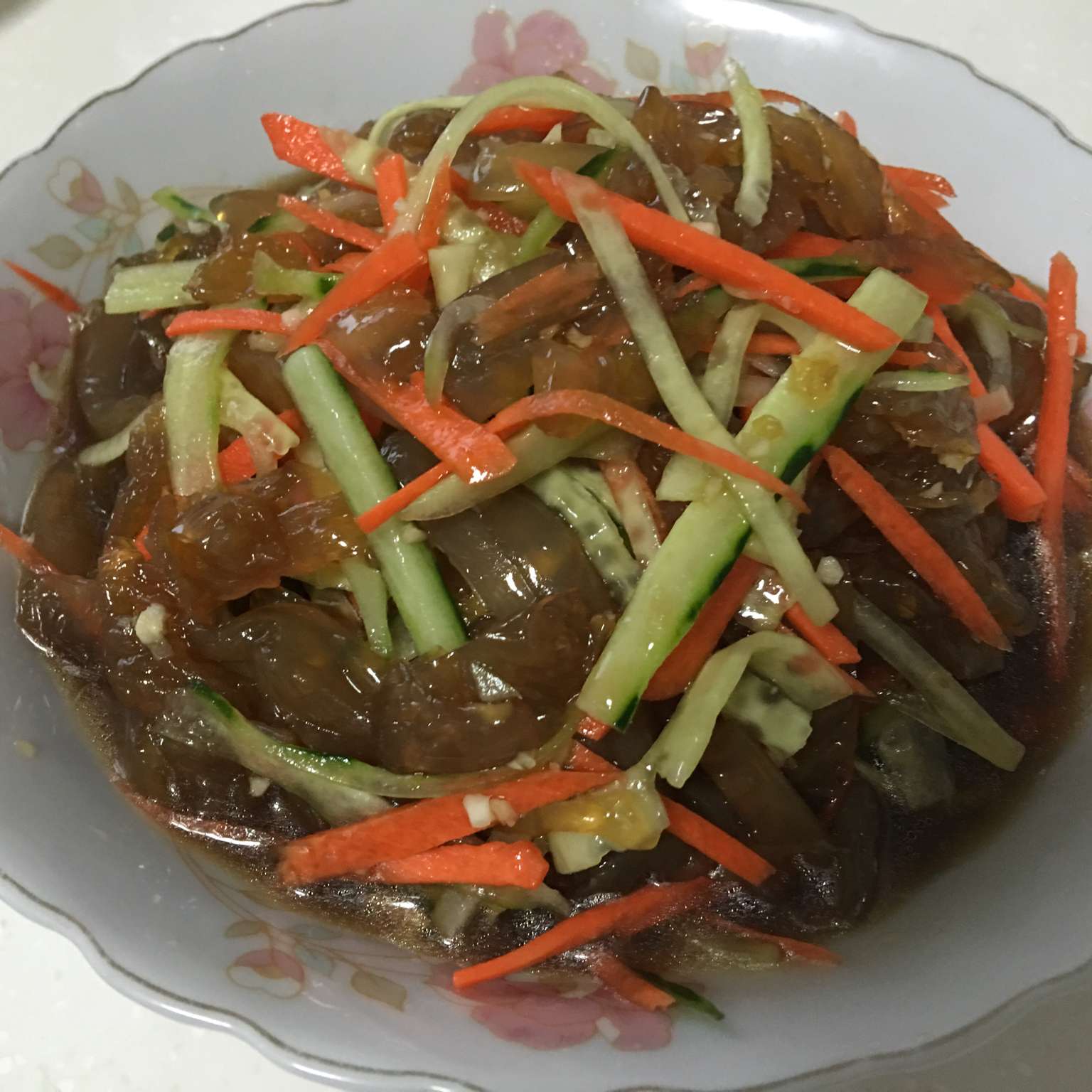 风采依然做的海蜇丝拌黄瓜