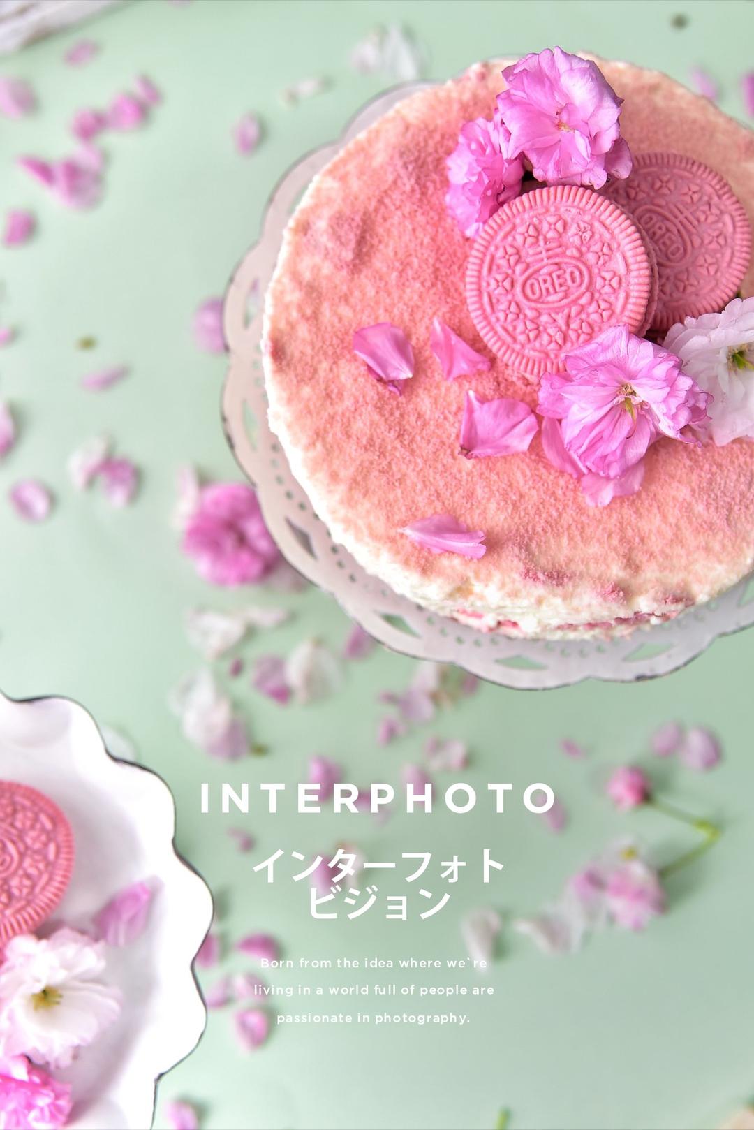 超美的樱花奥利奥芝士蛋糕