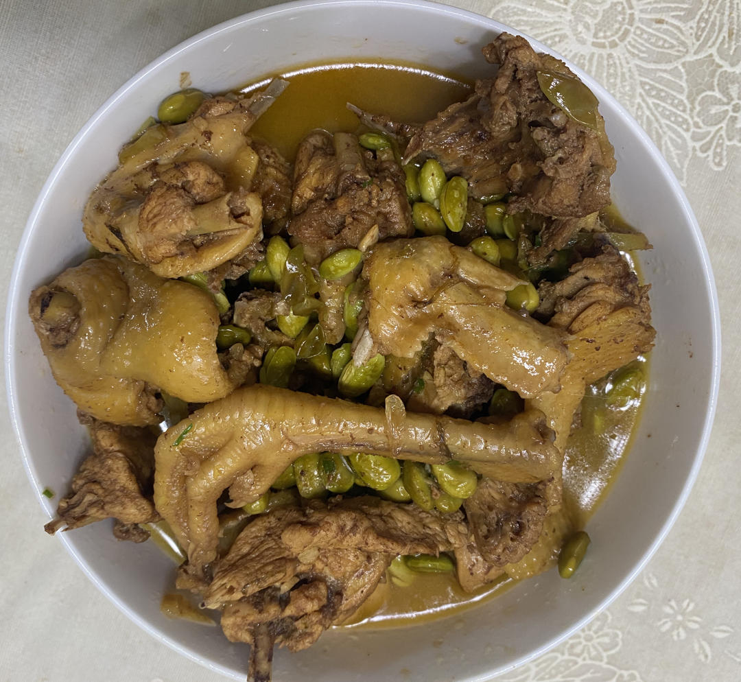毛豆烧鸡