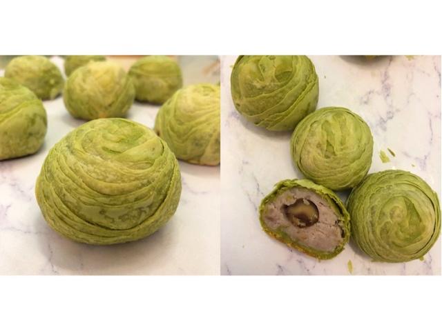 暖秋慢食-抹茶香芋栗子酥